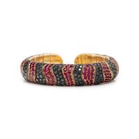 DE GRISOGONO, BLACK DIAMOND AND RUBY CUFF BRACELET