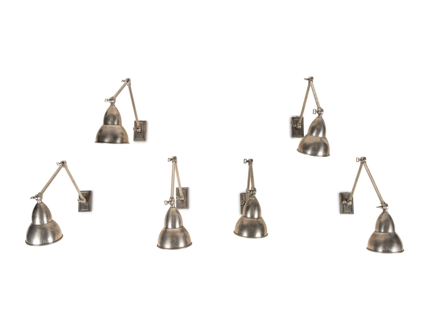 A Set of Six Swing-Arm Wall Lights