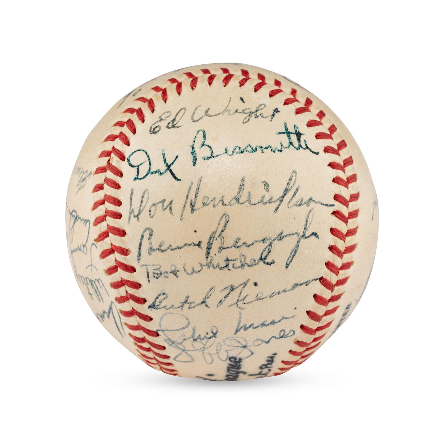 A 1945 Boston Braves Team Signed Autograph Baseball (Beckett Authentication Services Letter of Authenticity),
