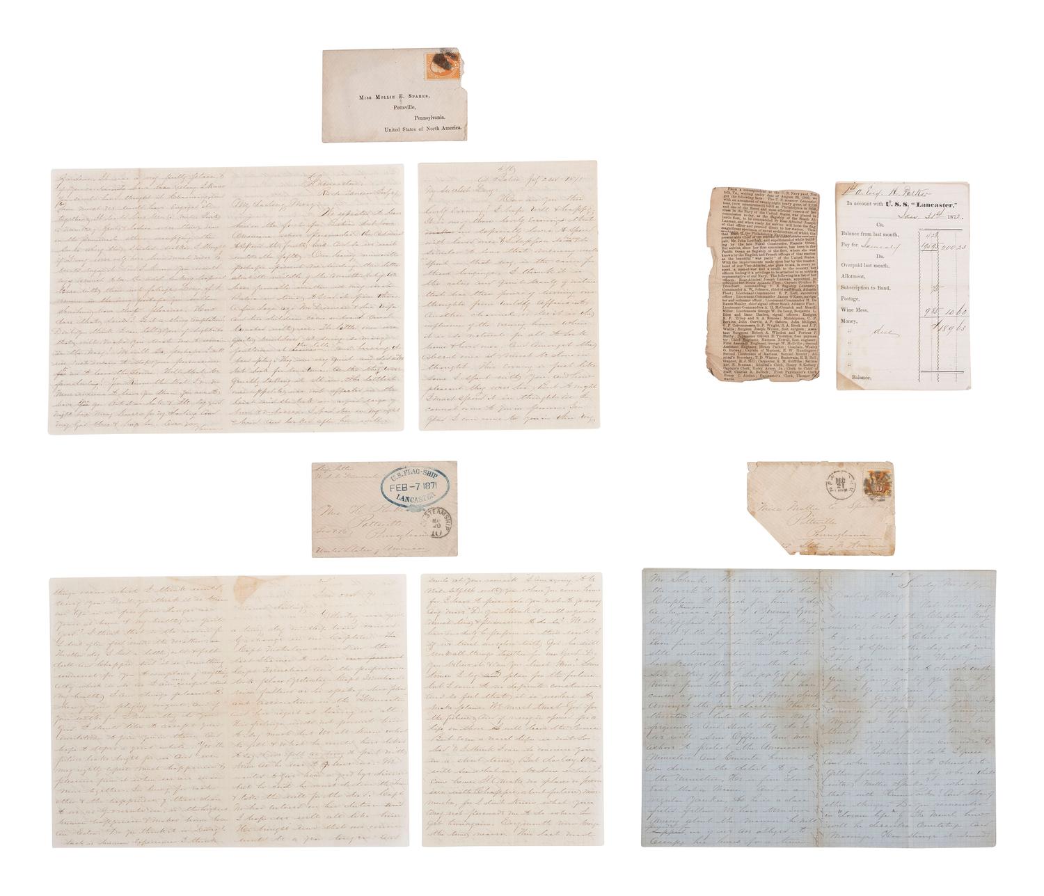 [CIVIL WAR]. Letter archive associated with naval engineer Hiram Parker, Jr. (1841-1918).