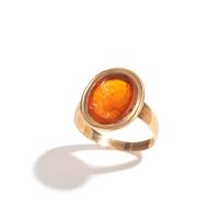 A Carnelian Finger Ring with a Male Portrait Bust, After the Antique