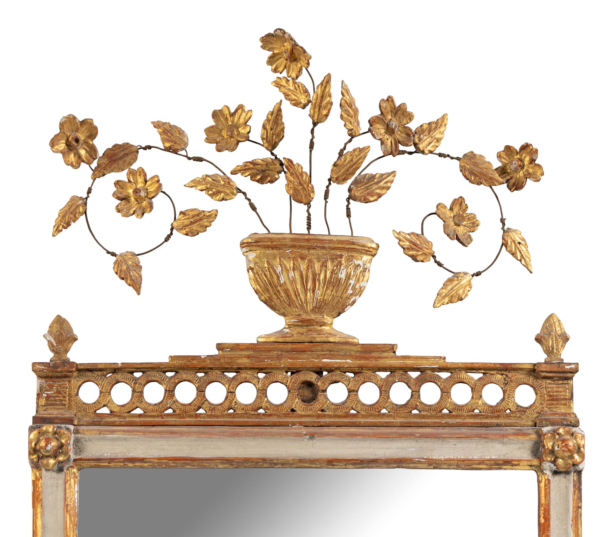 An Italian Painted and Parcel-Gilt Mirror