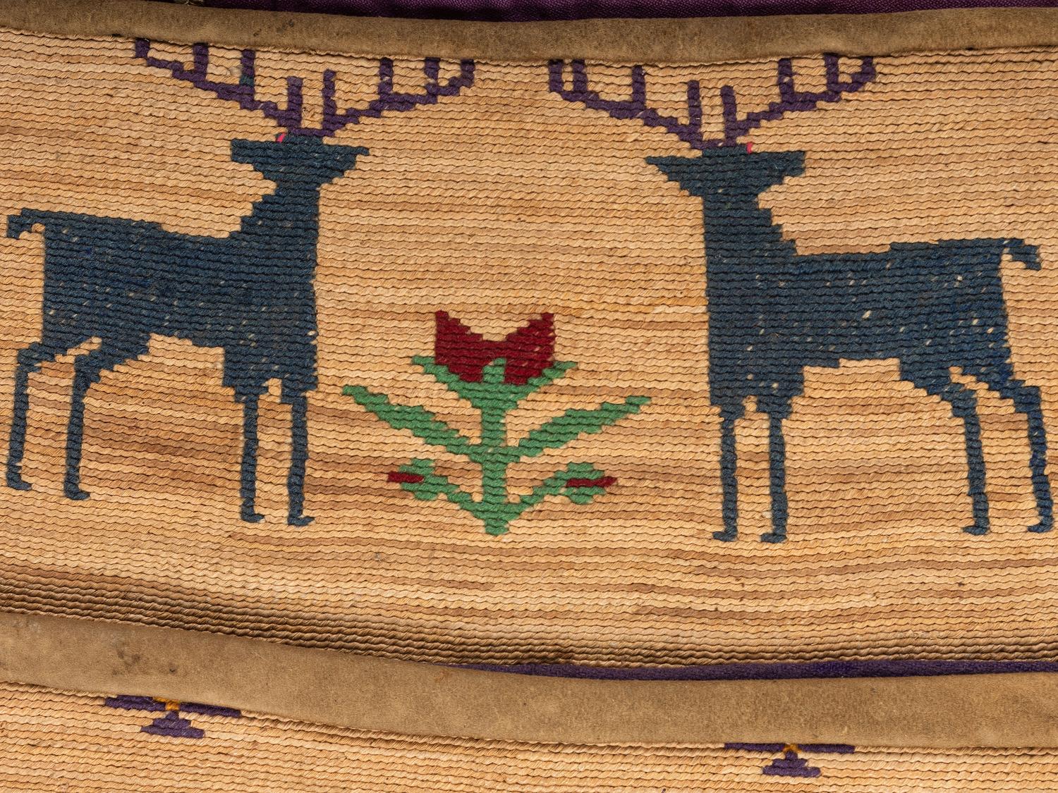 Nez Perce Cornhusk Wall Pocket, with Elk