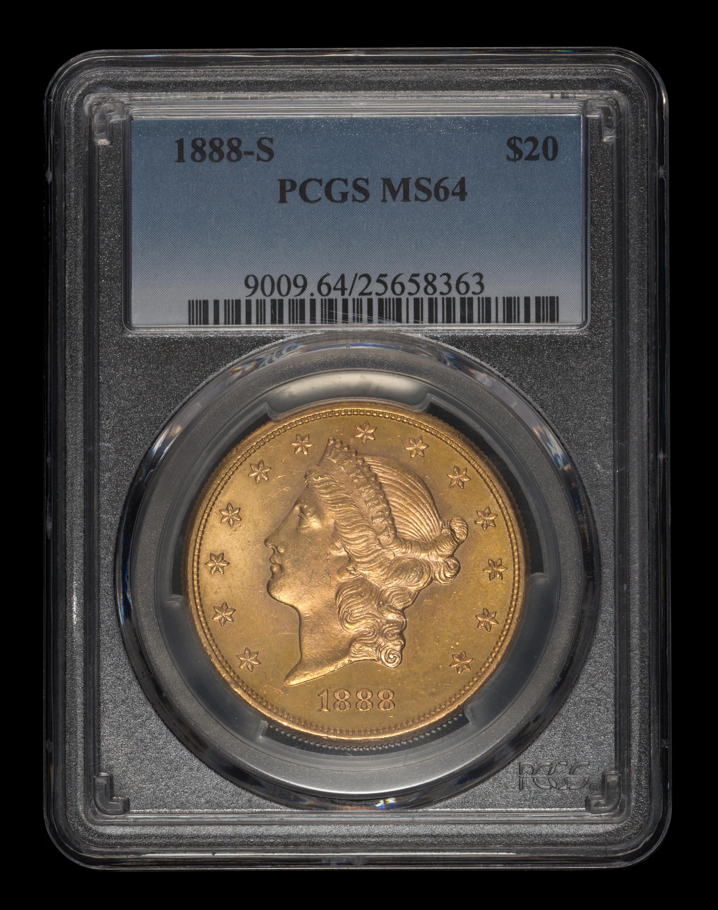 A United States 1888-S Liberty Head $20 Gold Coin