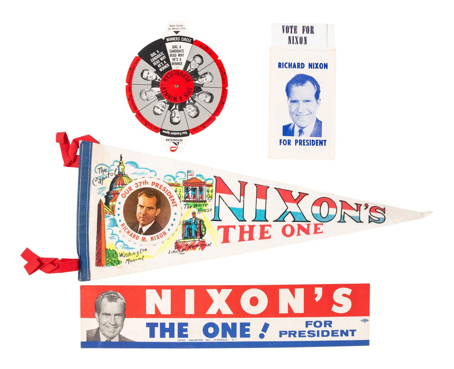 [NIXON, Richard M. (1913-1994)]. Posters, pamphlets, and ephemera from Nixon's political career.