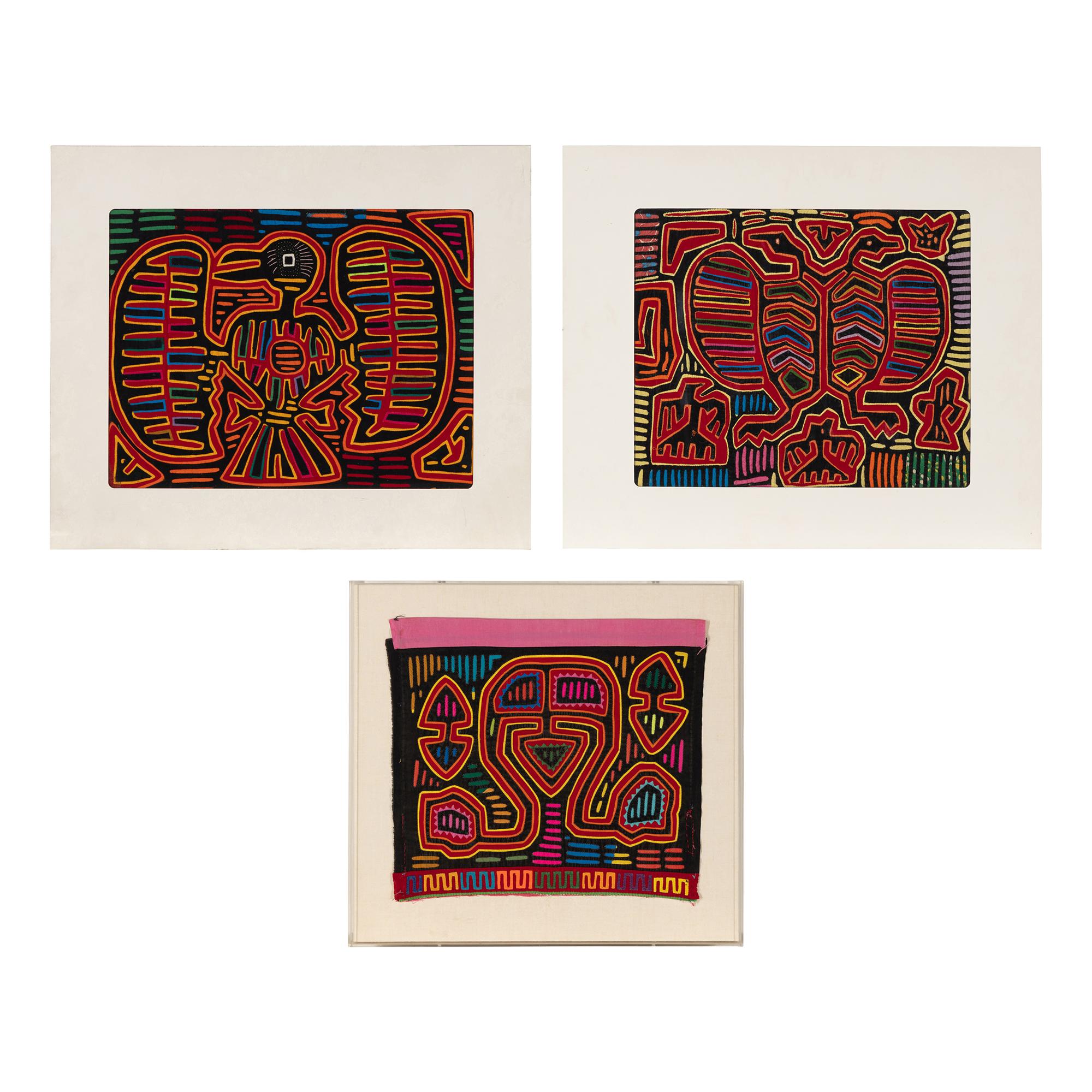 Anonymous Guna Person (Guna, 20th Century) — A Group of Three Mola Textiles