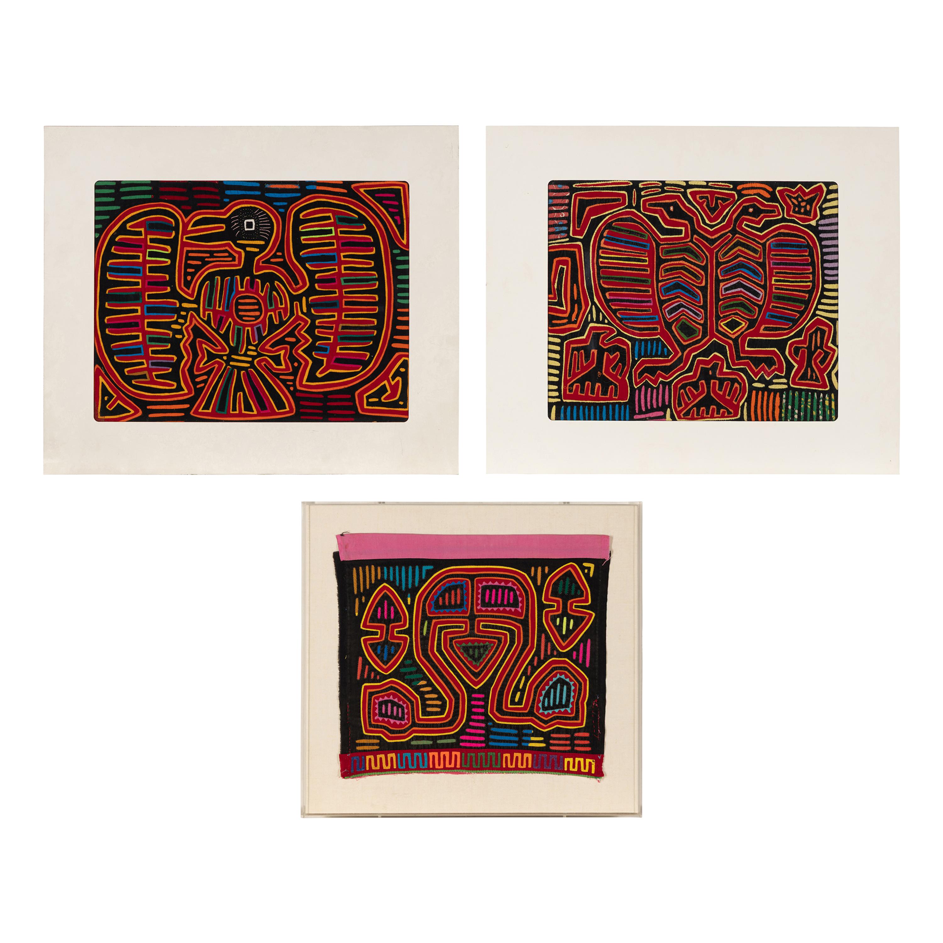 Anonymous Guna Person (Guna, 20th Century) — A Group of Three Mola Textiles