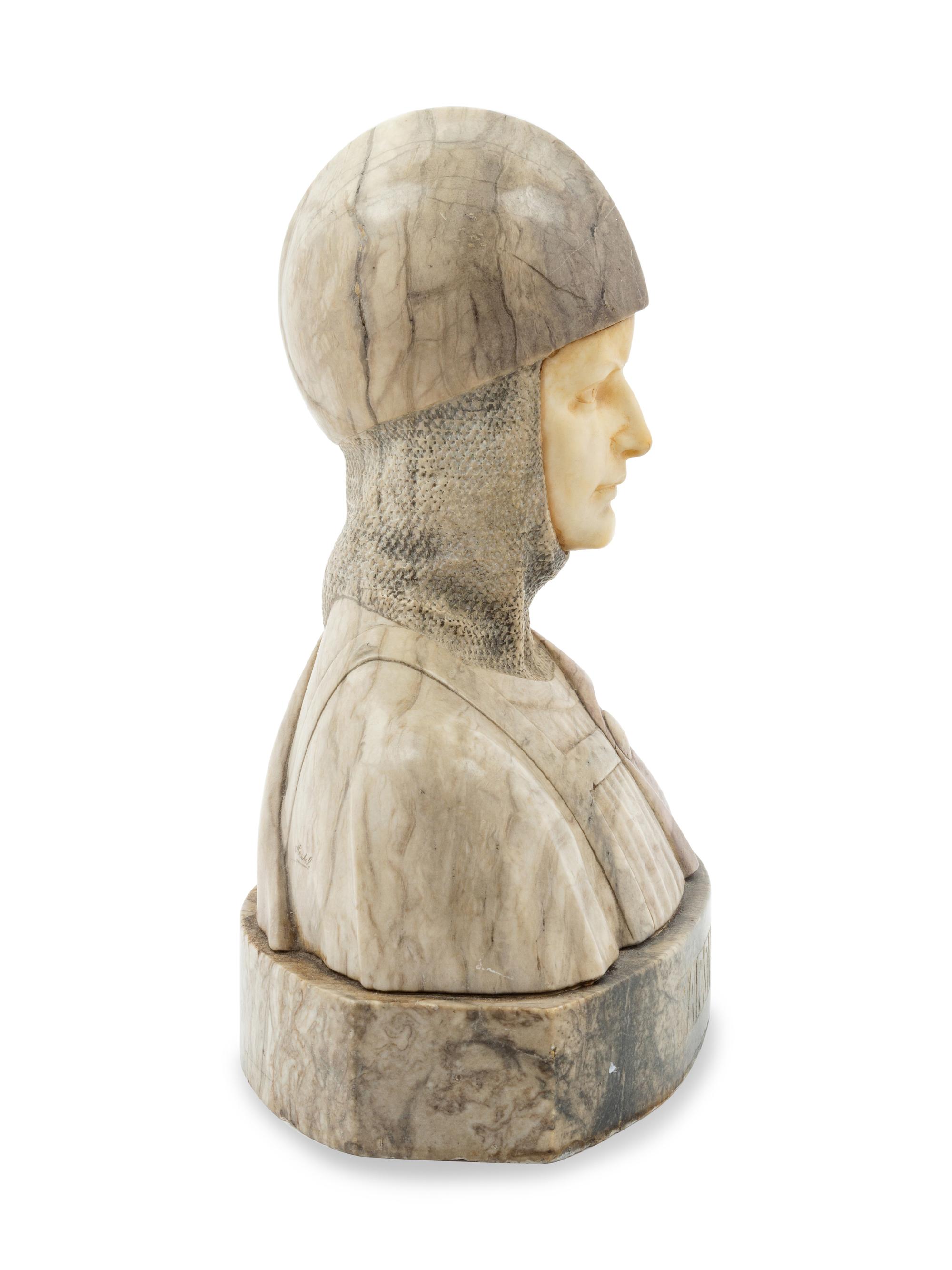 An Italian Alabaster Bust of Parsifal