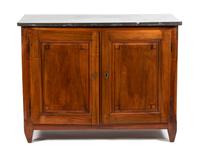 A French Provencial Fruitwood Cabinet with Black Marble Top Height 41 x width 52 x depth 25 inches. — 19TH CENTURY