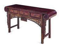 A Chinese Painted and Parcel Gilt Altar Table