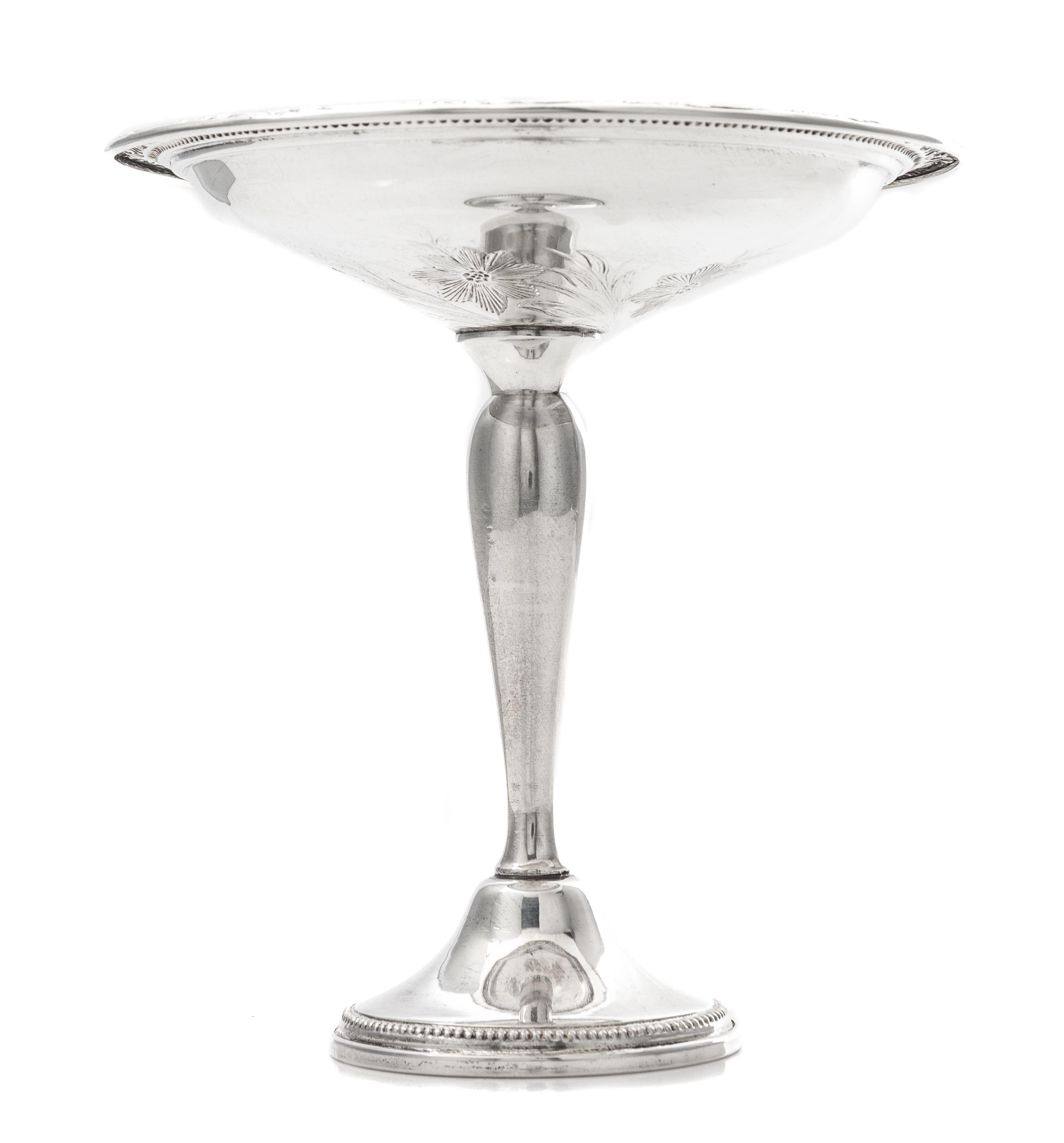 A Collection of American Silver Table Articles, Various Makers, 20th Century, comprising a dish, a pierced fruit bowl, a weighted tazza