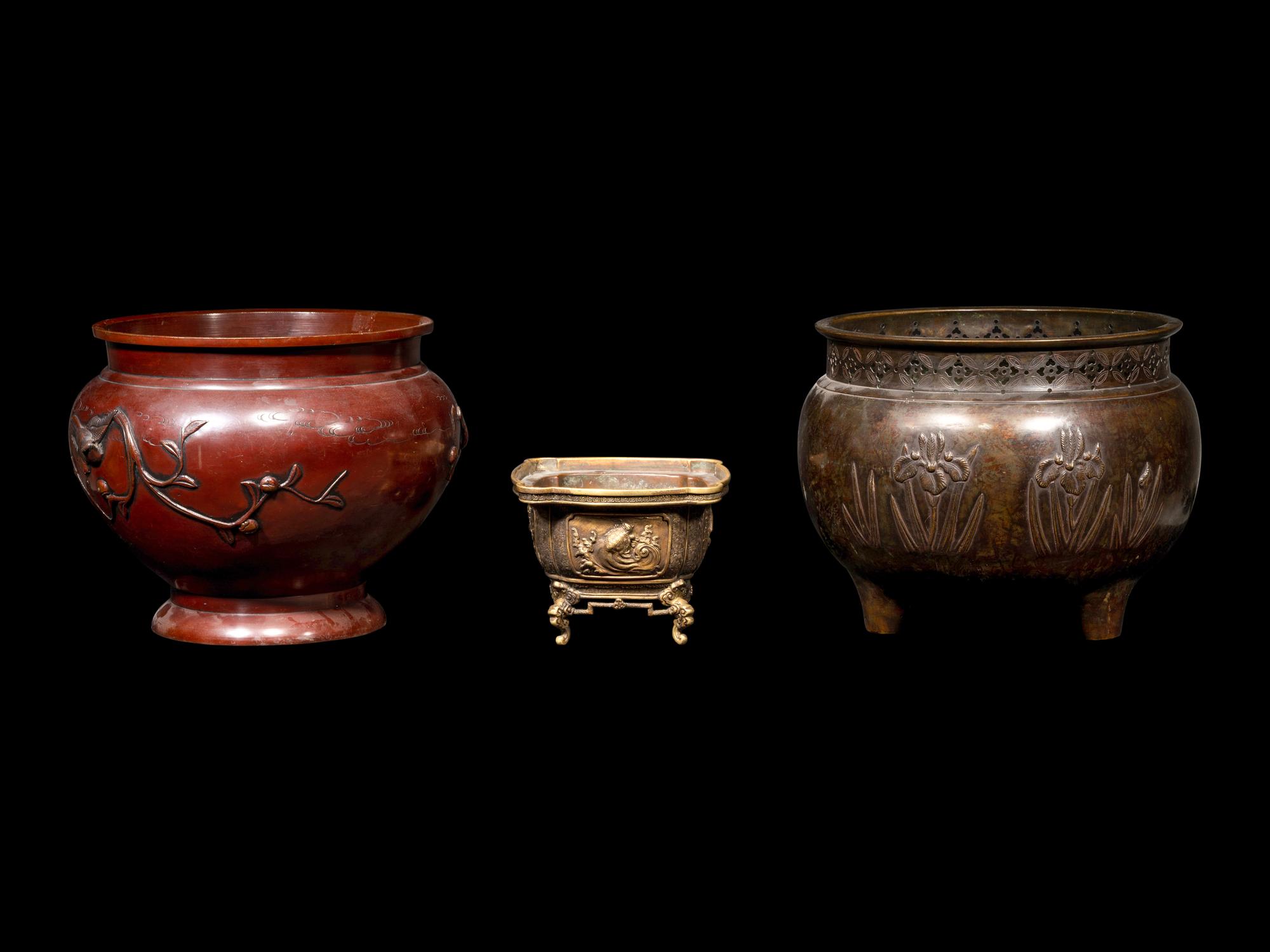 Three Large Japanese Bronze Wares