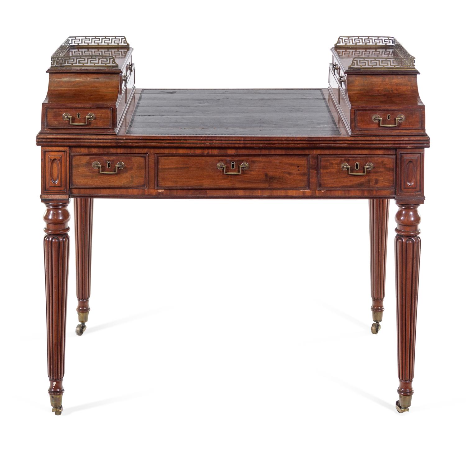 A Regency Brass Mounted Mahogany Writing Desk