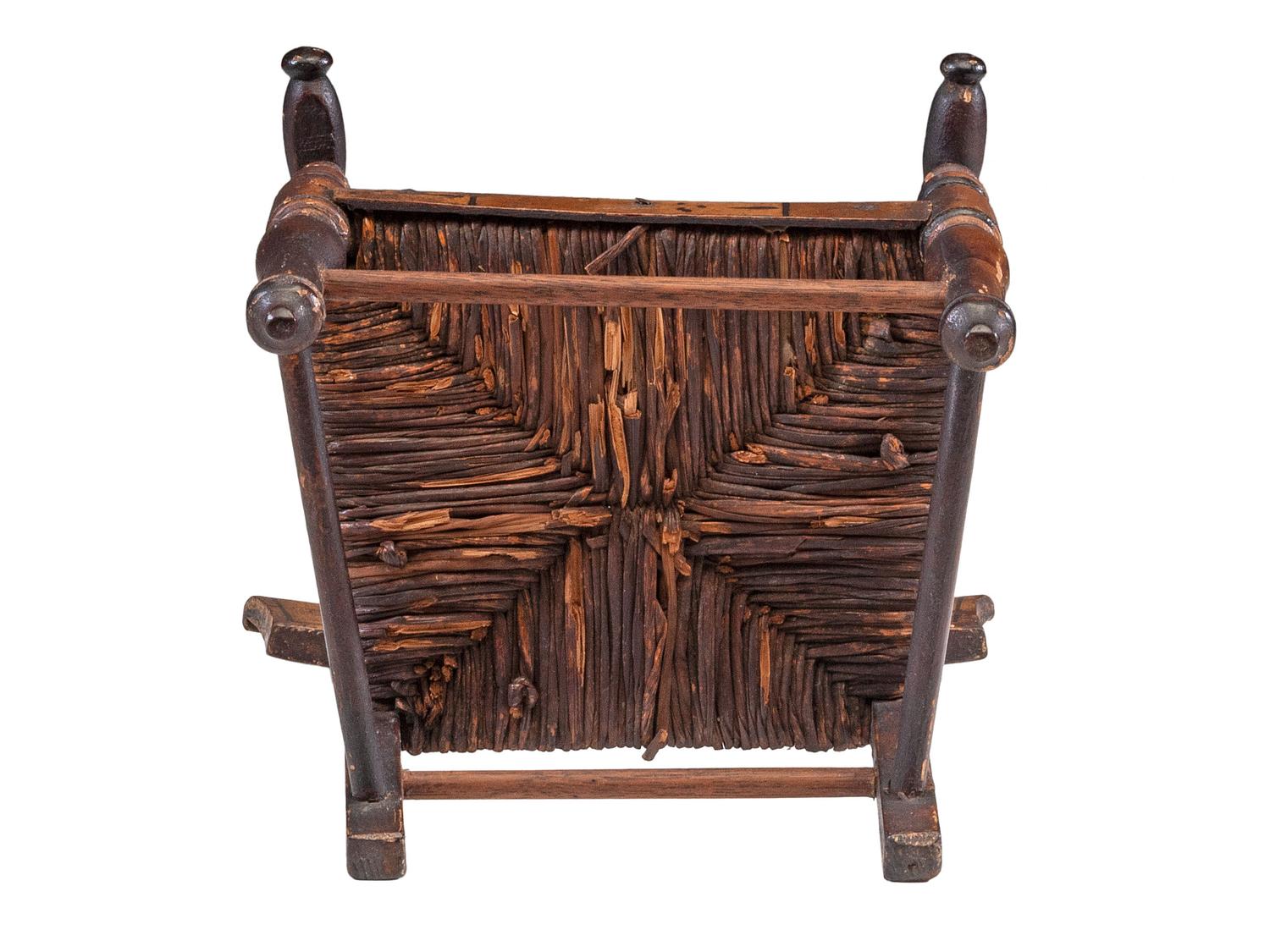 A Classical Miniature Paint-Decorated Rush Seat Fancy Chair