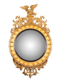 A Regency Giltwood Convex Mirror