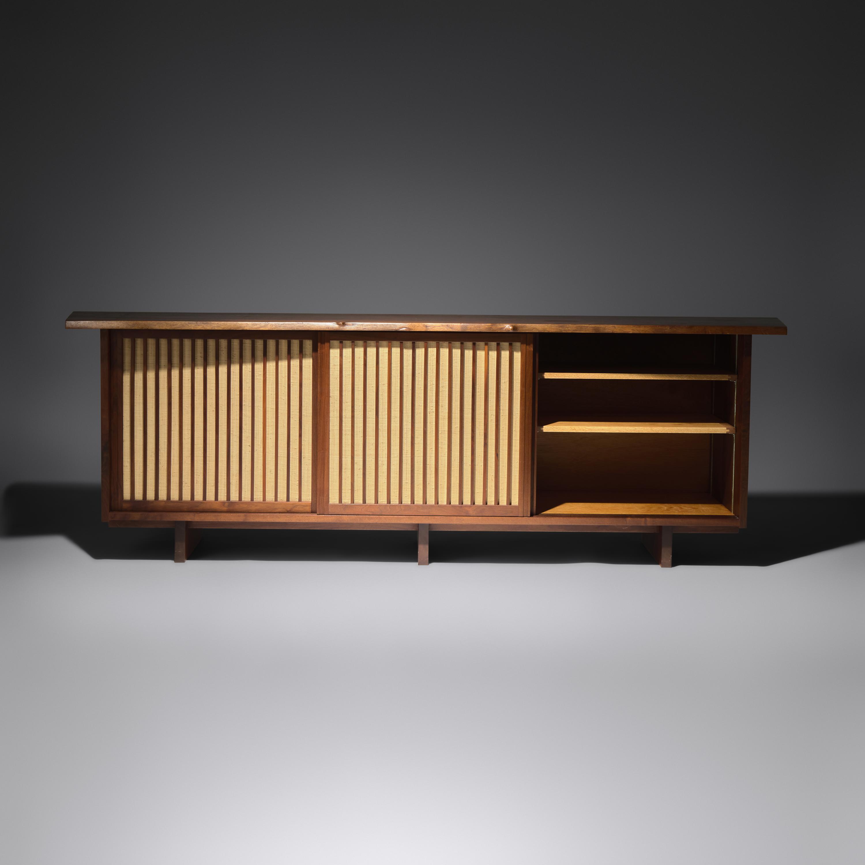 George Nakashima (American, 1905–1990) — Triple Sliding Door Cabinet