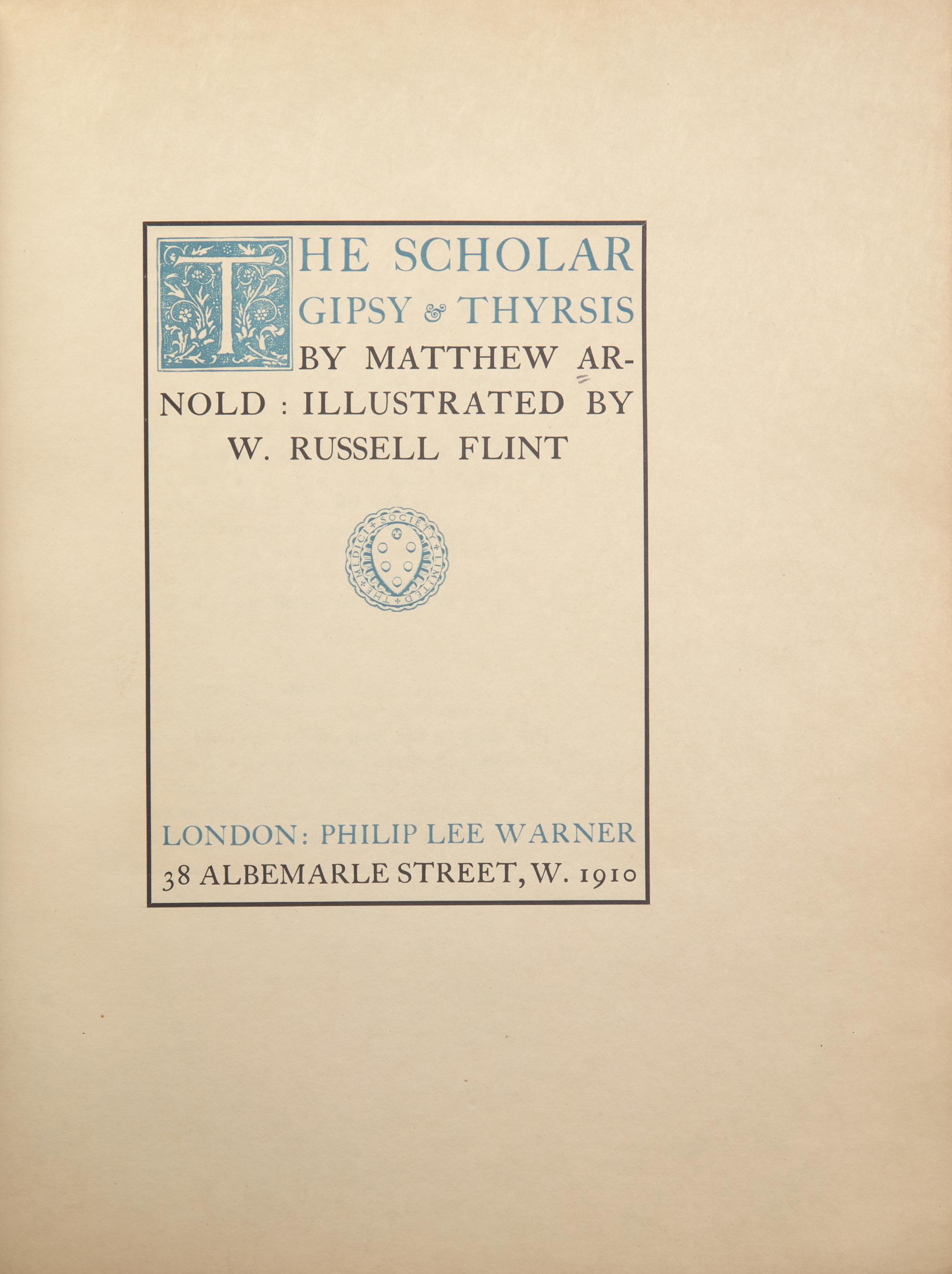 [Children's & Illustrated] [Flint, W. Russell] Arnold, Matthew. The Scholar Gipsy & Thyrsis