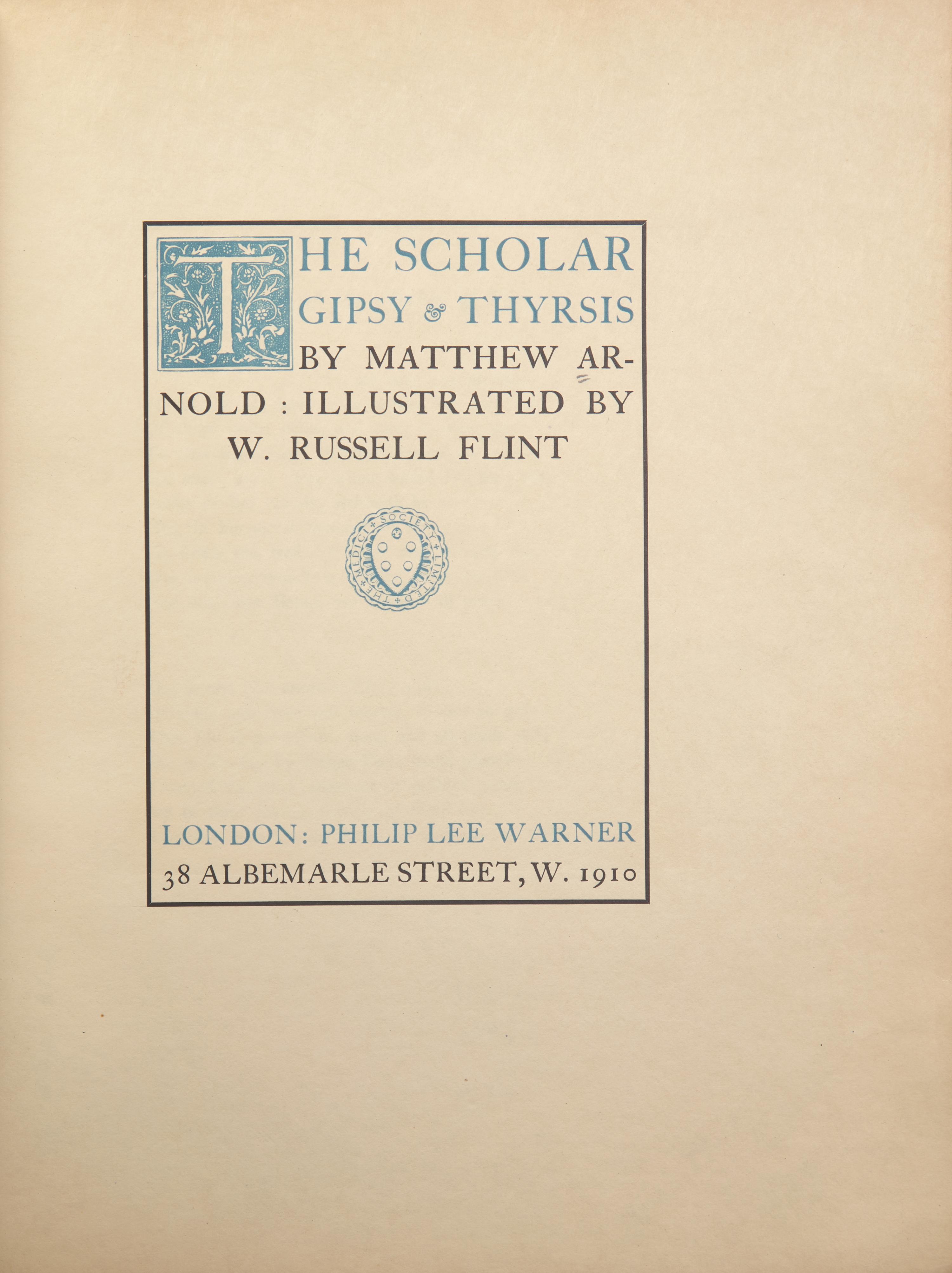 [Children's & Illustrated] [Flint, W. Russell] Arnold, Matthew. The Scholar Gipsy & Thyrsis