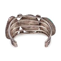 A Navajo Silver Wire and Turquoise Cuff Bracelet