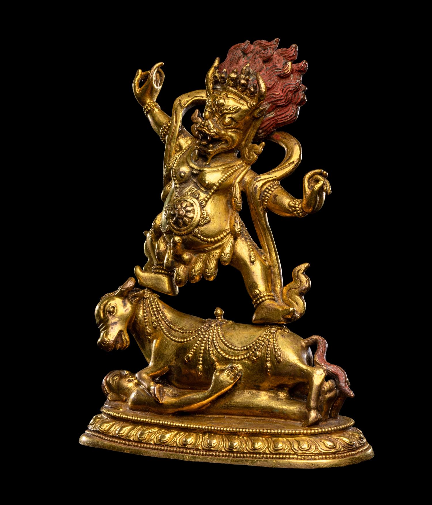 A Chinese Gilt Bronze Figure of Yama
