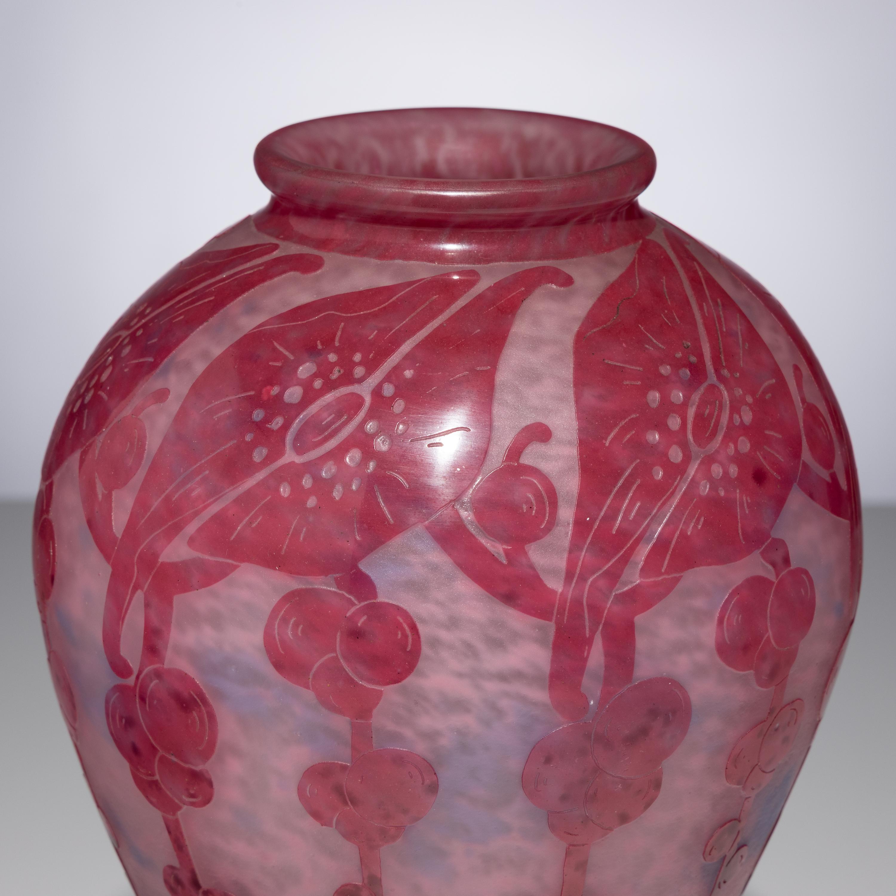 Charles Schneider (French, 1881–1953) — Garance Vase, c. 1920 for Le Verre Français