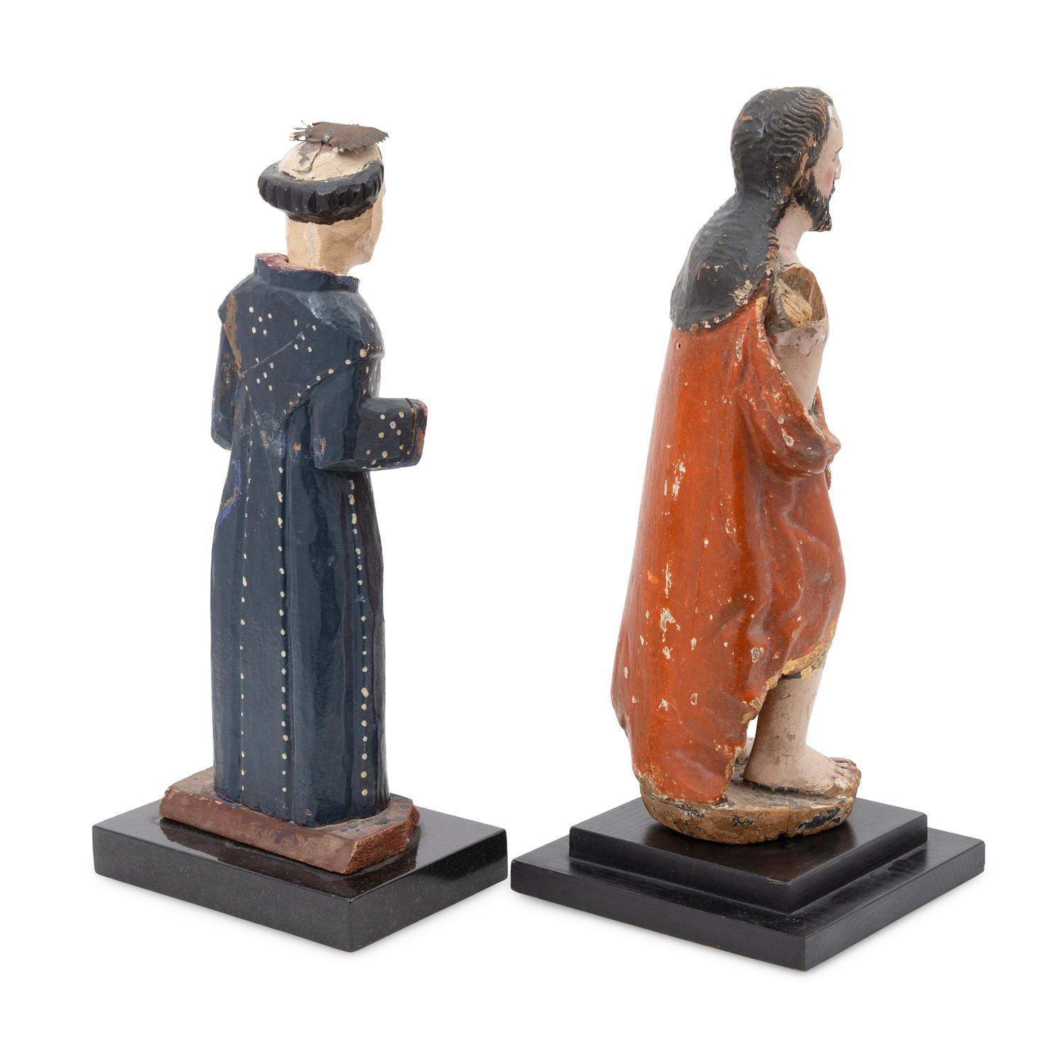 Two Continental Carved and Polychromed Santos Figures