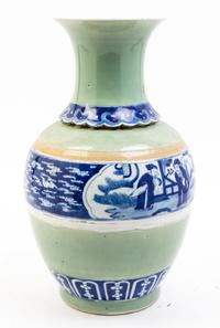 A Porcelain Baluster Vase Height 15 1/2 inches.