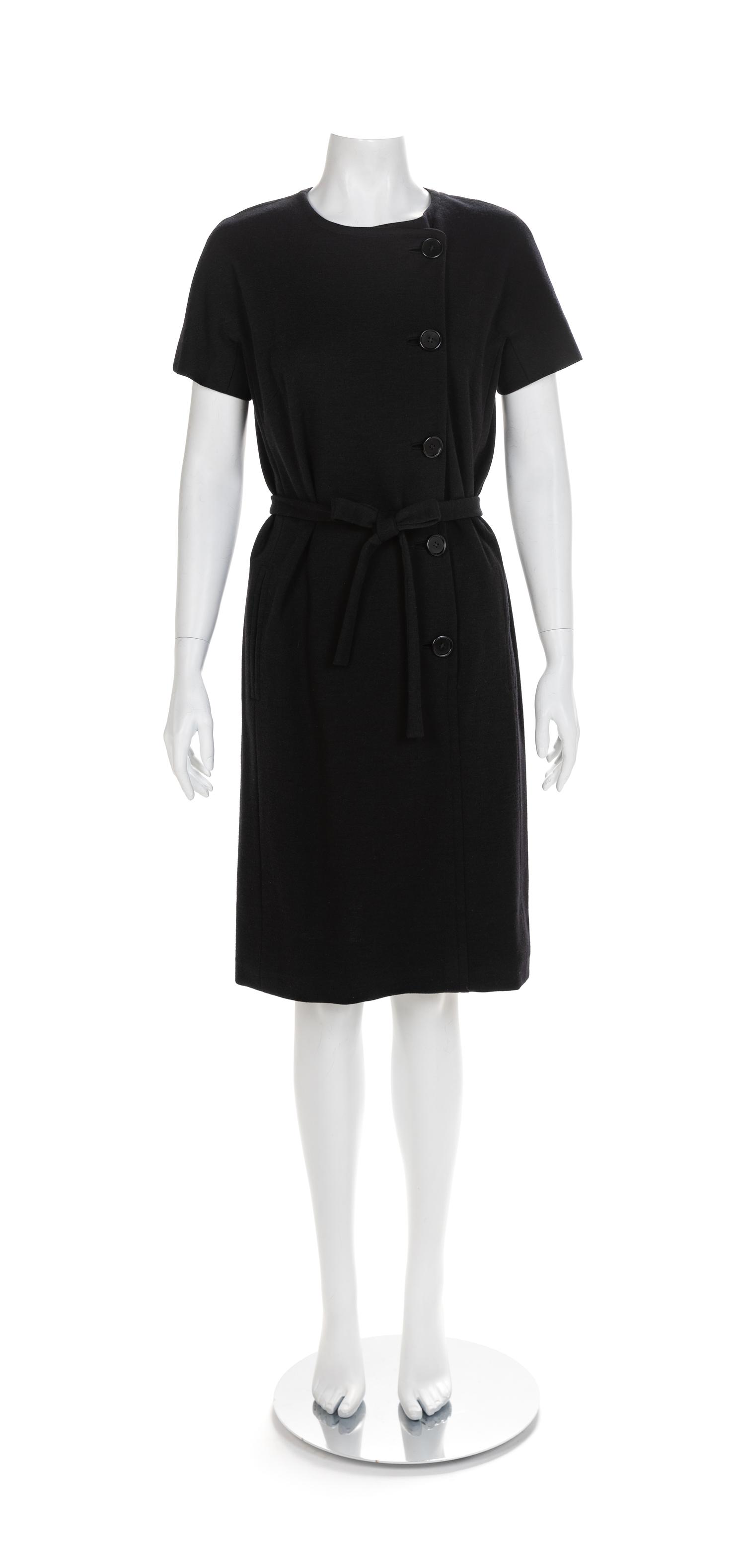 Norman Norell Black Knit Dress, 1960s No size label
