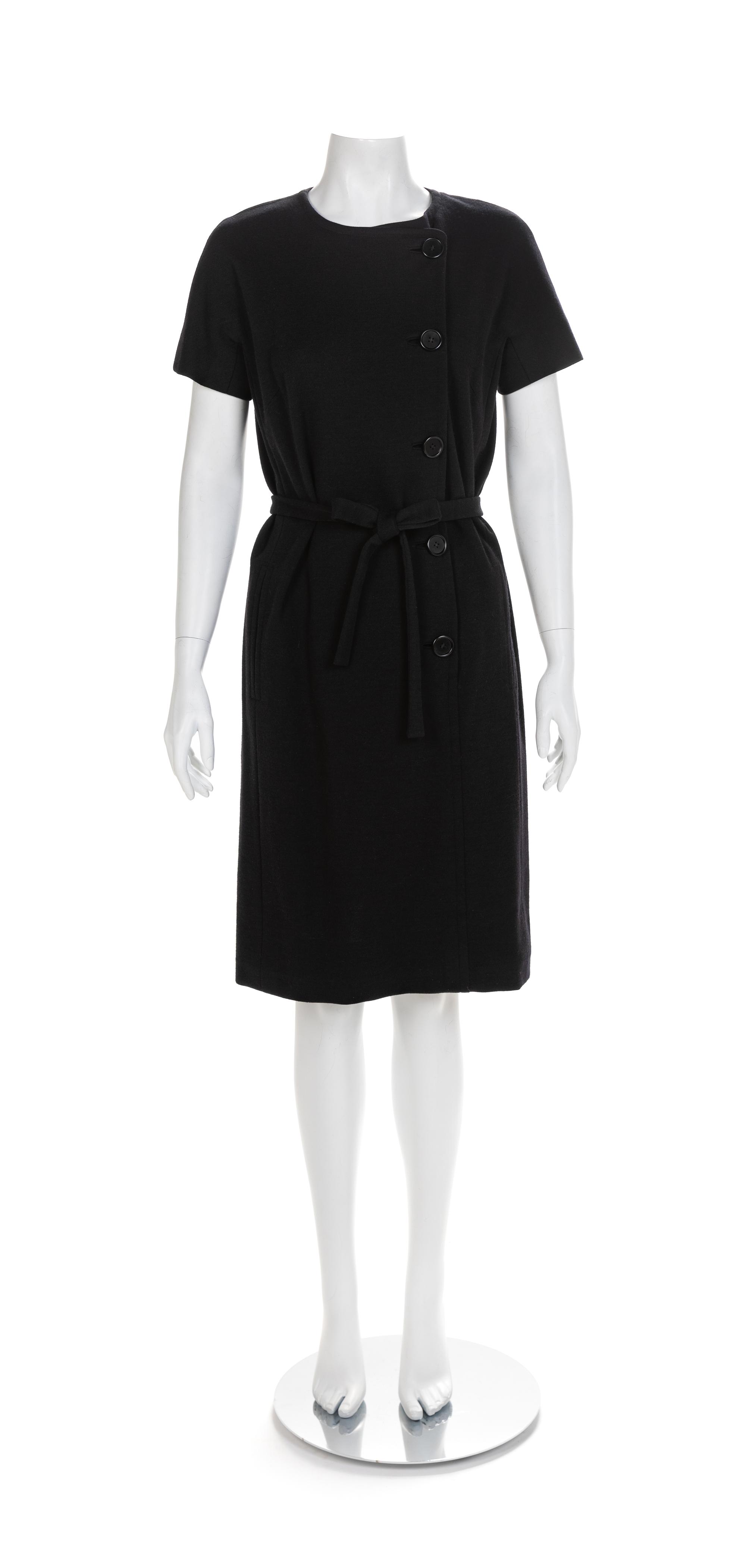 Norman Norell Black Knit Dress, 1960s No size label