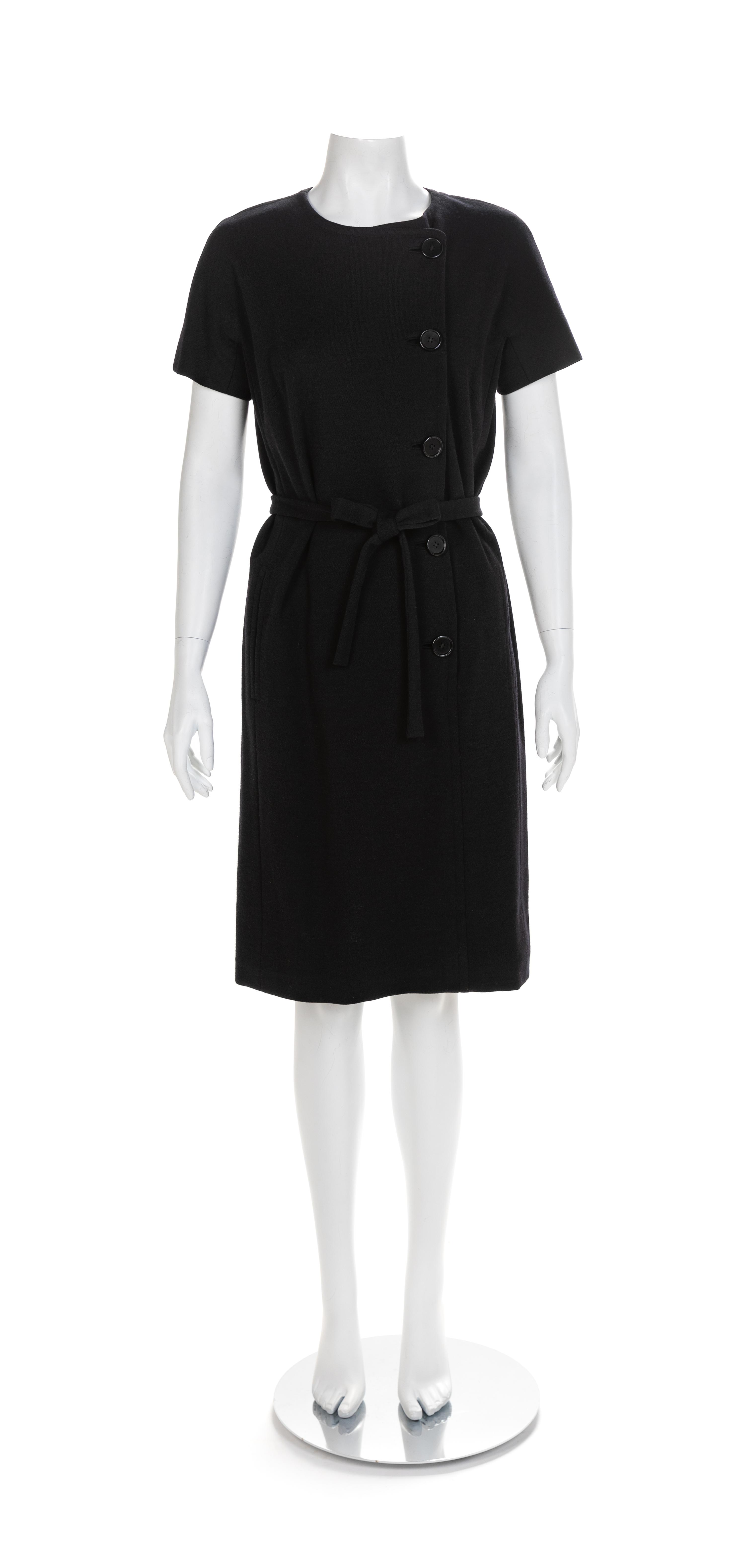 Norman Norell Black Knit Dress, 1960s No size label