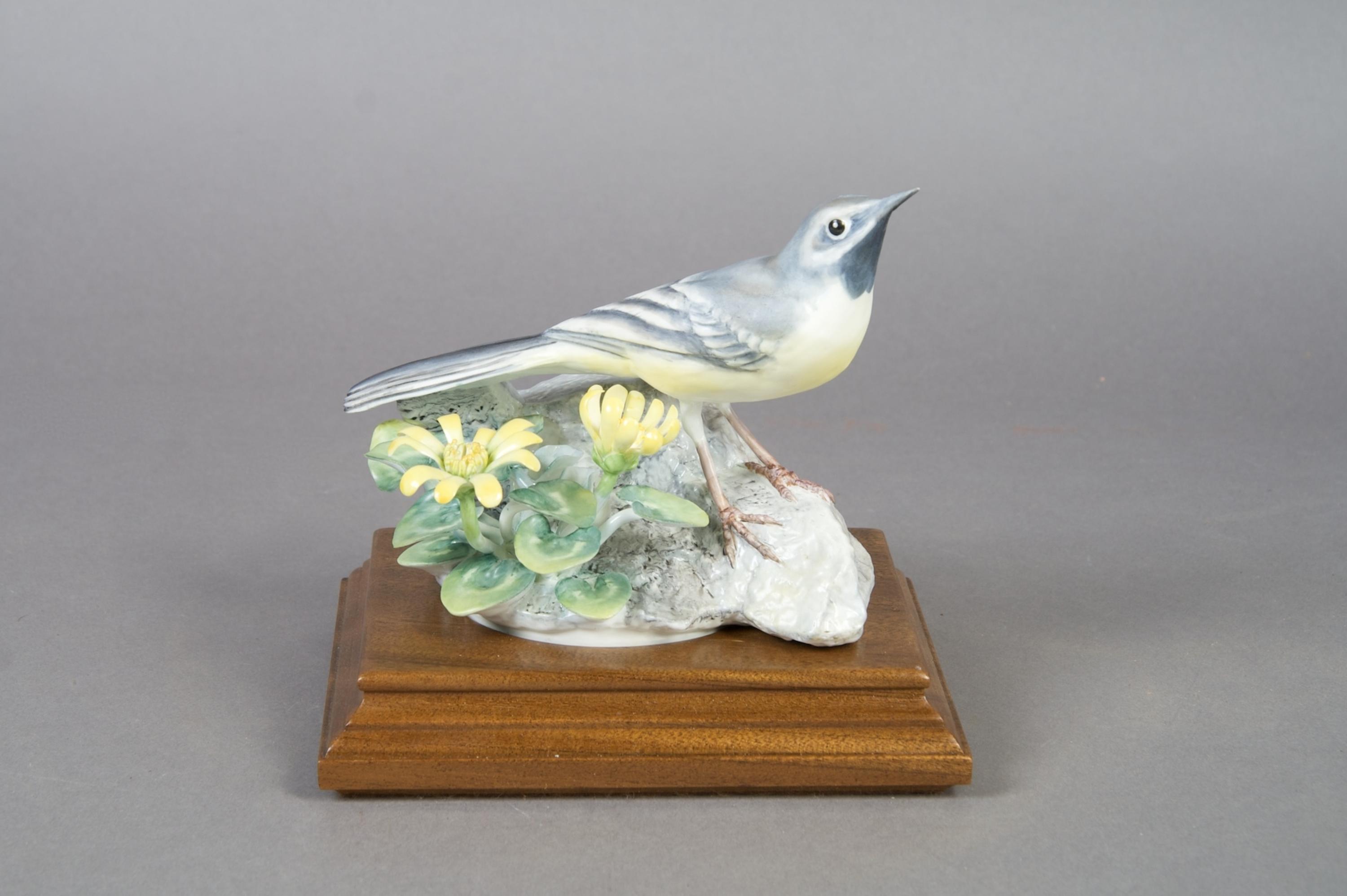 A Royal Worcester Dorothy Doughty Bird, Grey Wagtail, Height 5 3/4 inches.