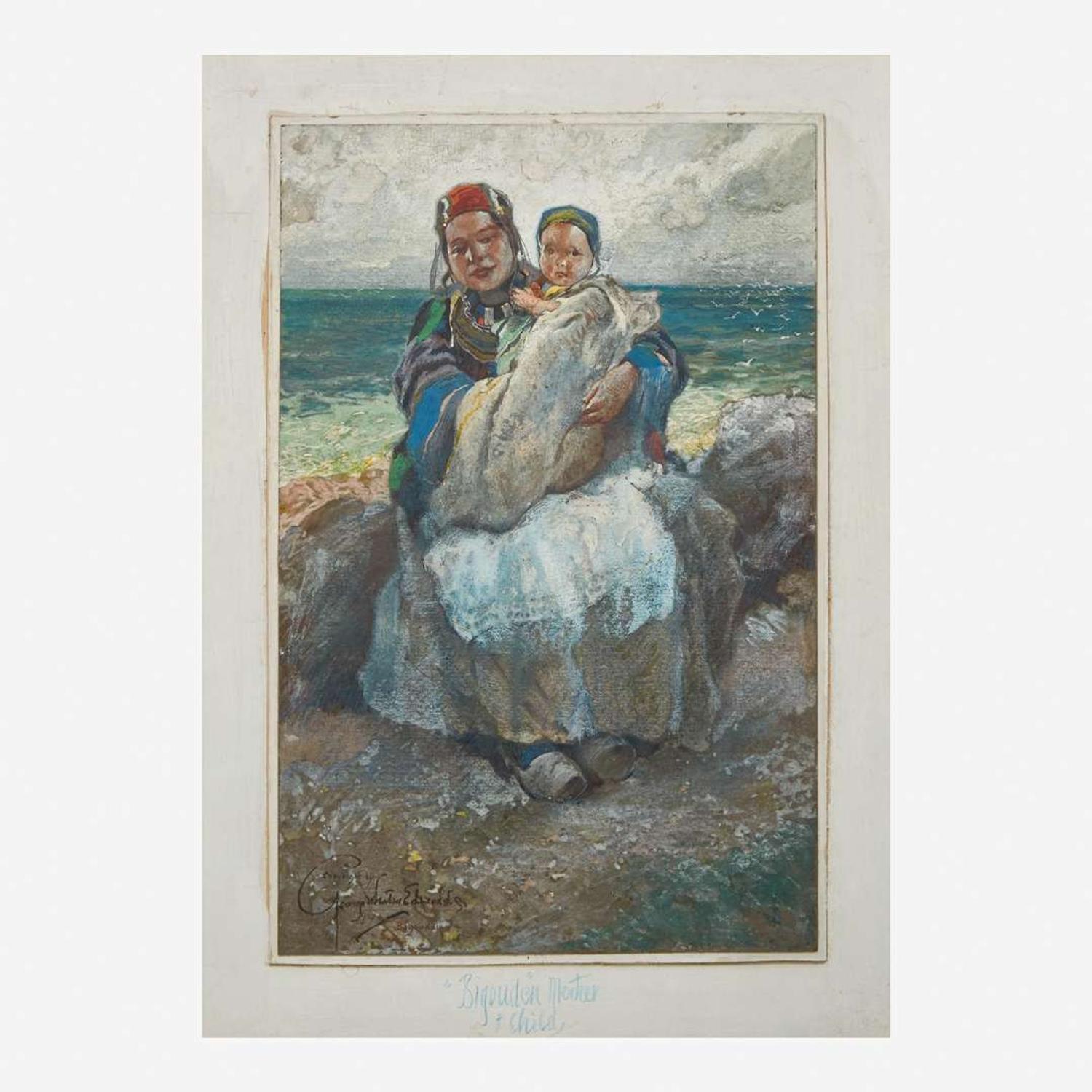 George Wharton Edwards (American, 1859–1950) Bigoudène Mother and Child