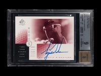 A 2001 SP Authentic Tiger Woods Sign Of The Times Red No. TW7 Signed Autograph Rookie Golf Card Numbered of 65 (BGS 9 MINT / 8 AUTO)