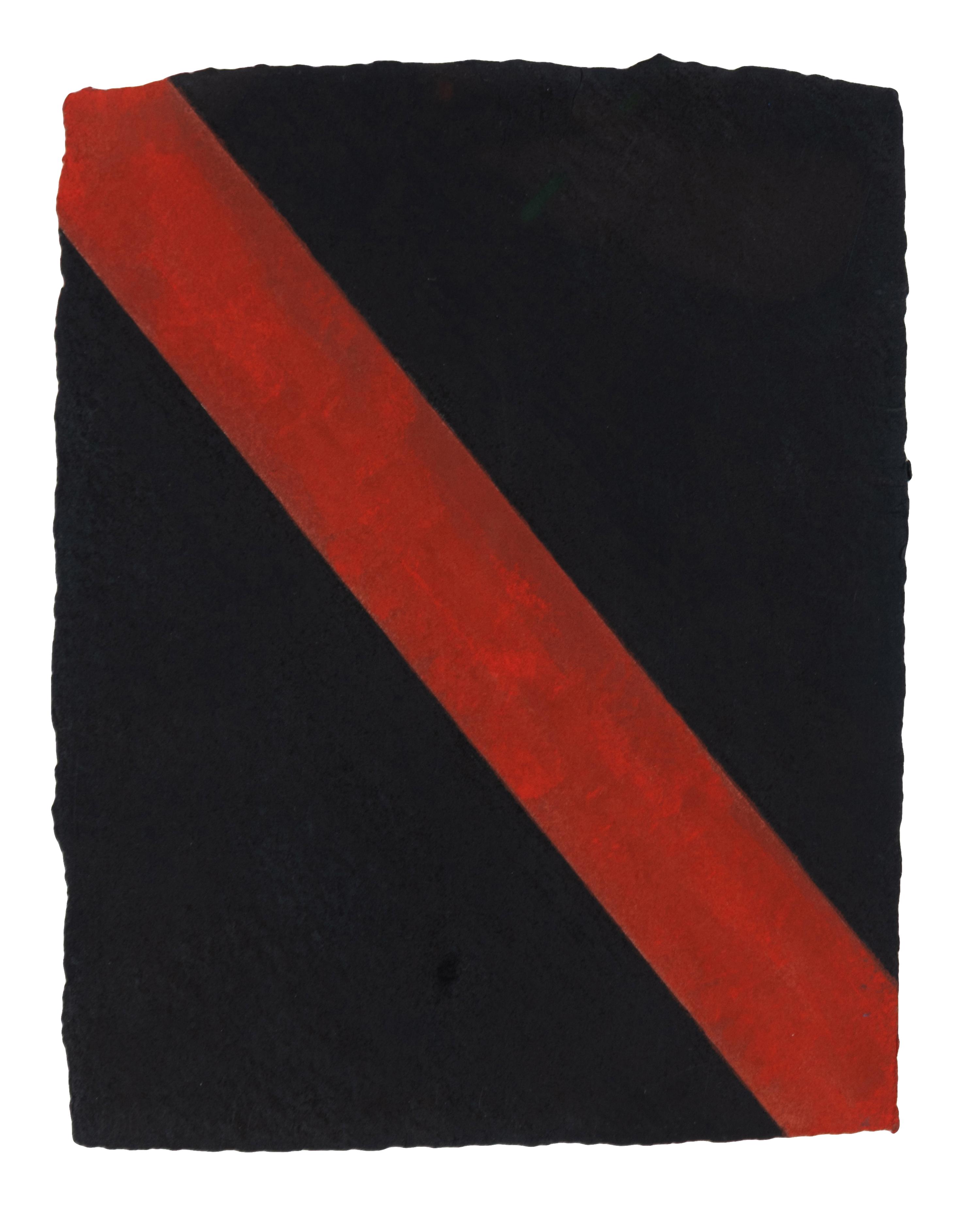 René Pierre Allain (Canadian, b. 1951) — Untitled (Black With Red Stripe)