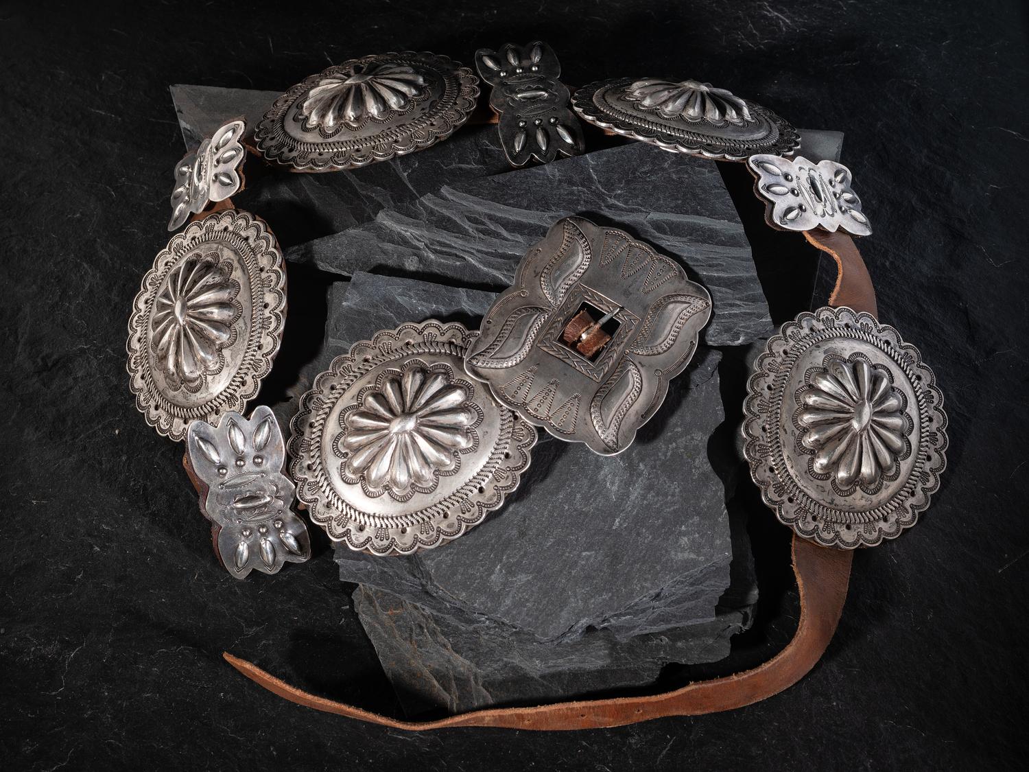 Navajo Silver Second Phase Concha Belt