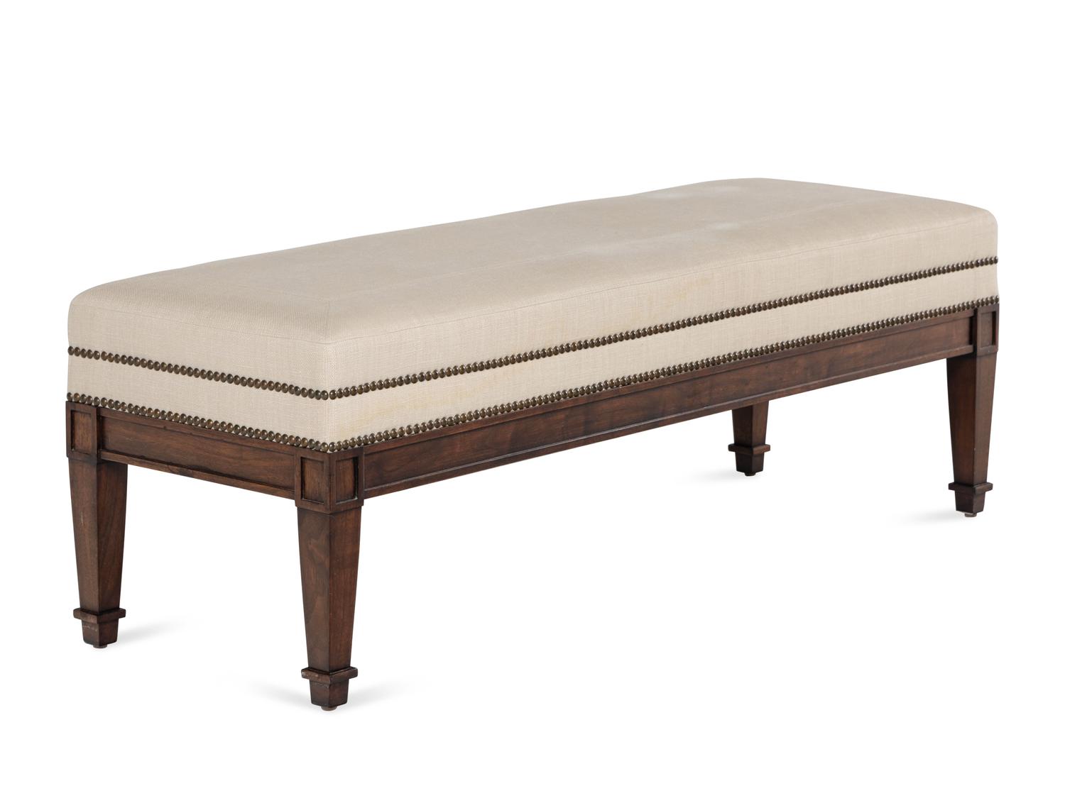 An Upholstered Mahogany Hall Bench