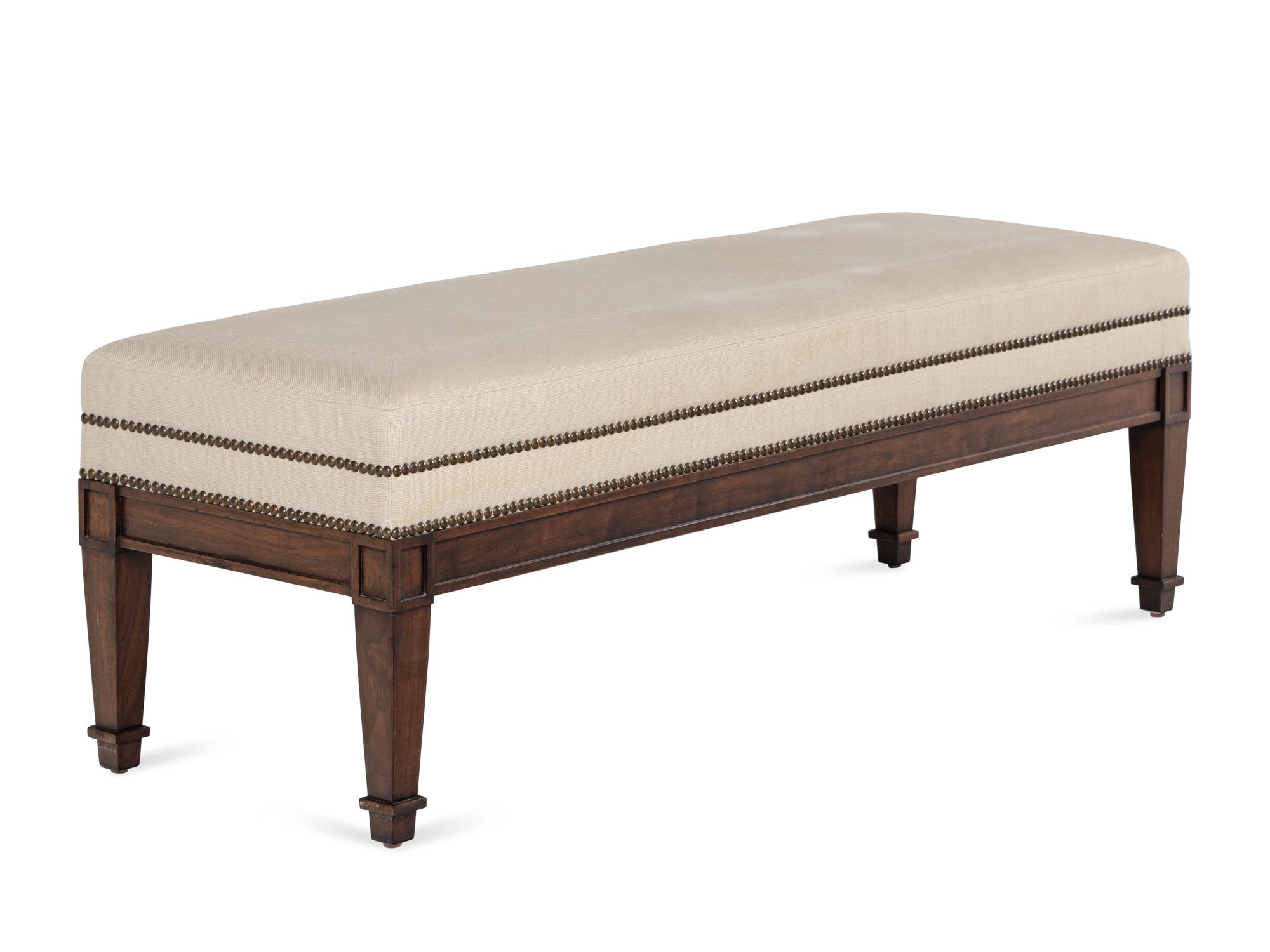 An Upholstered Mahogany Hall Bench