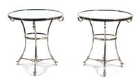 A Pair of Directoire Style Chrome and Mirrored Guéridons