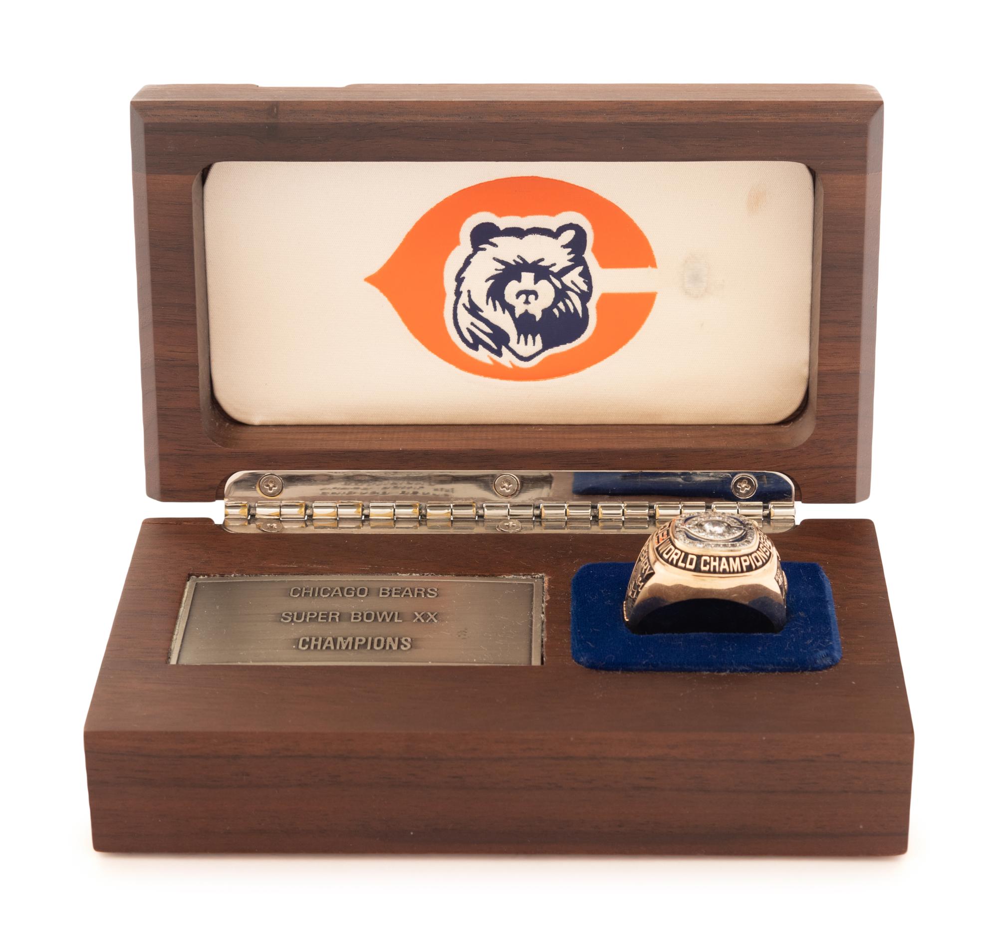 A Rare Jostens 1985 Chicago Bears Super Bowl XX Championship Salesman Sample Ring Crafted to William "The Refrigerator" Perry's Size With Original Presentation Box