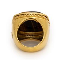 David Yurman, 'Albion', Tiger's Eye Quartz, Diamond, and Yellow Gold Ring