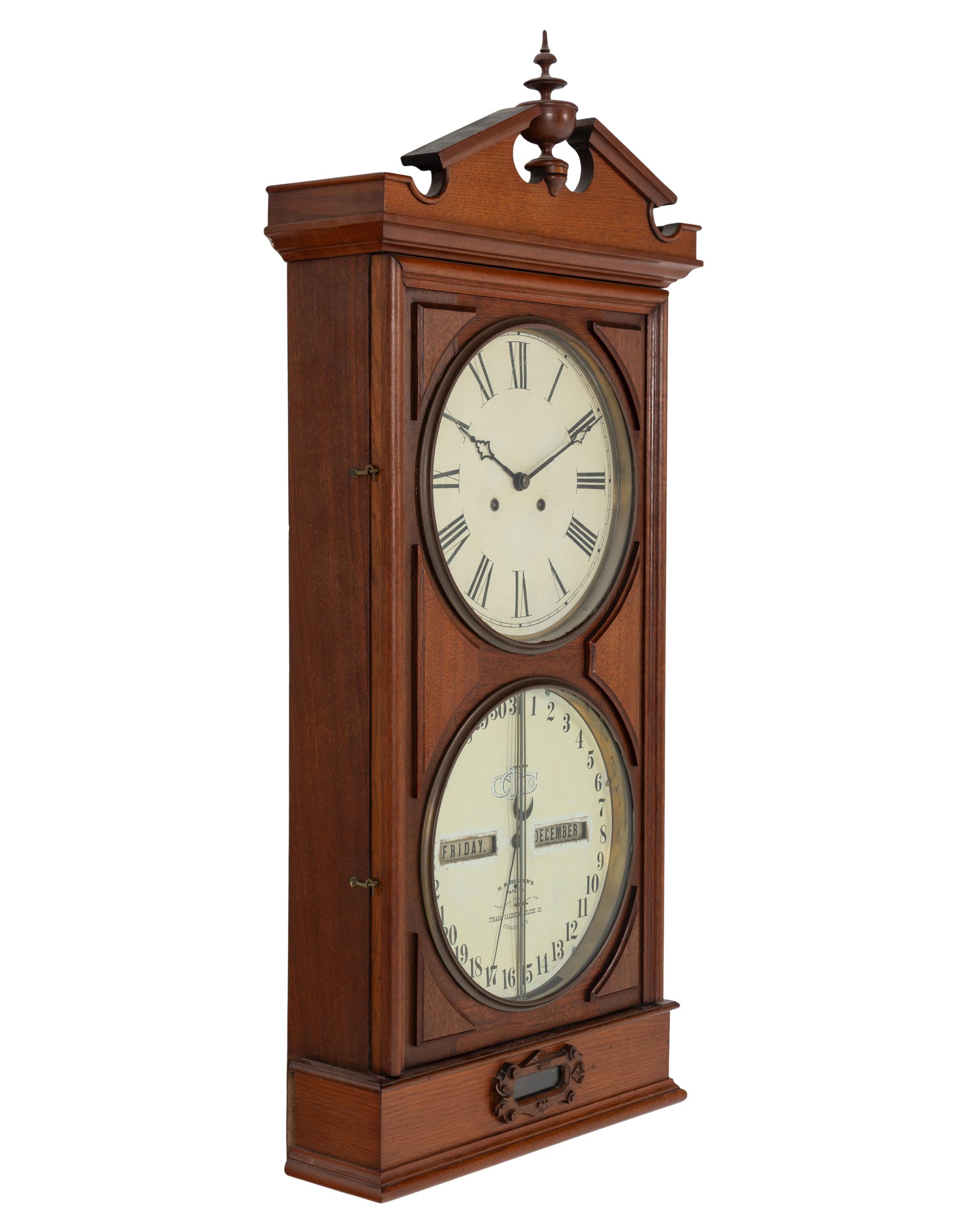 An American Hanging Bank Calendar Clock