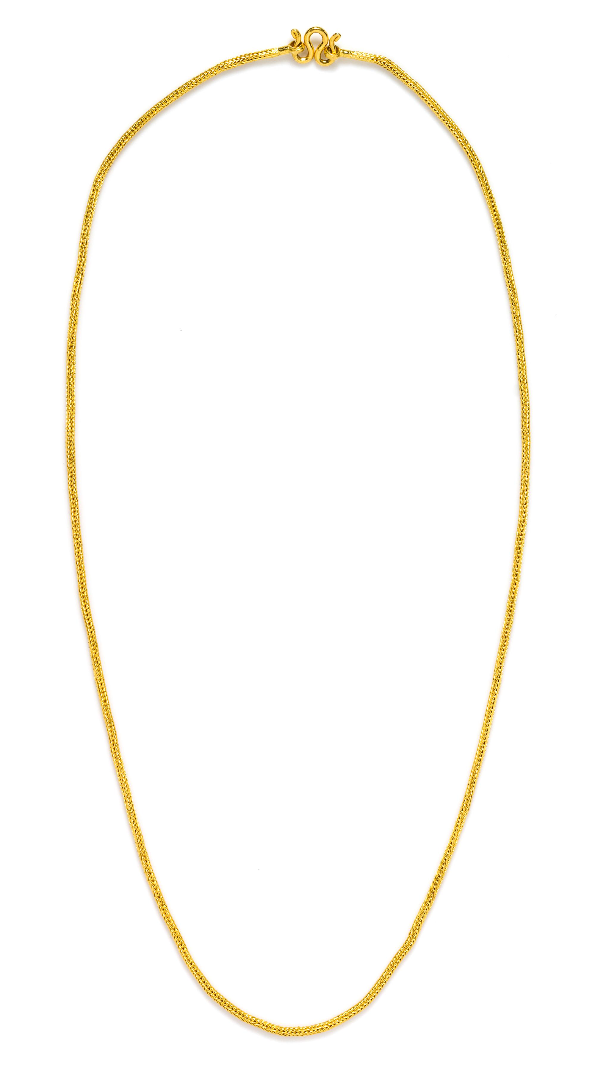 A High Karat Yellow Gold Woven Link Chain, 19.60 dwts.