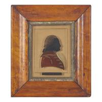 A Reverse Painted Glass Silhouette Profile Portrait of George Washington