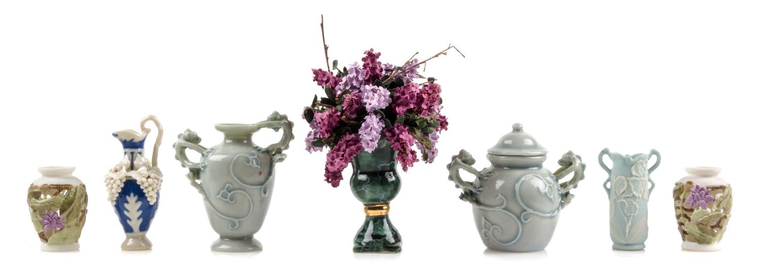 A Group of Seven Vases Height of tallest overall 2 1/8 inches. — Vince Stapleton