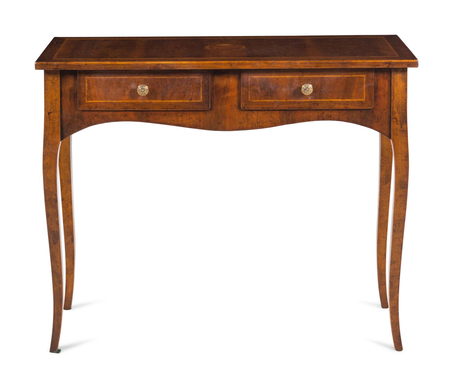 An Italian Walnut and Marquetry Dressing Table