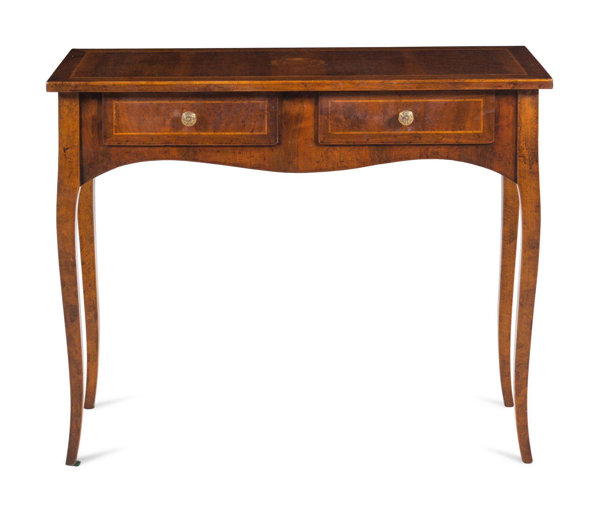 An Italian Walnut and Marquetry Dressing Table