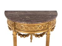 A Louis XVI Style Giltwood Marble-Top Console Table