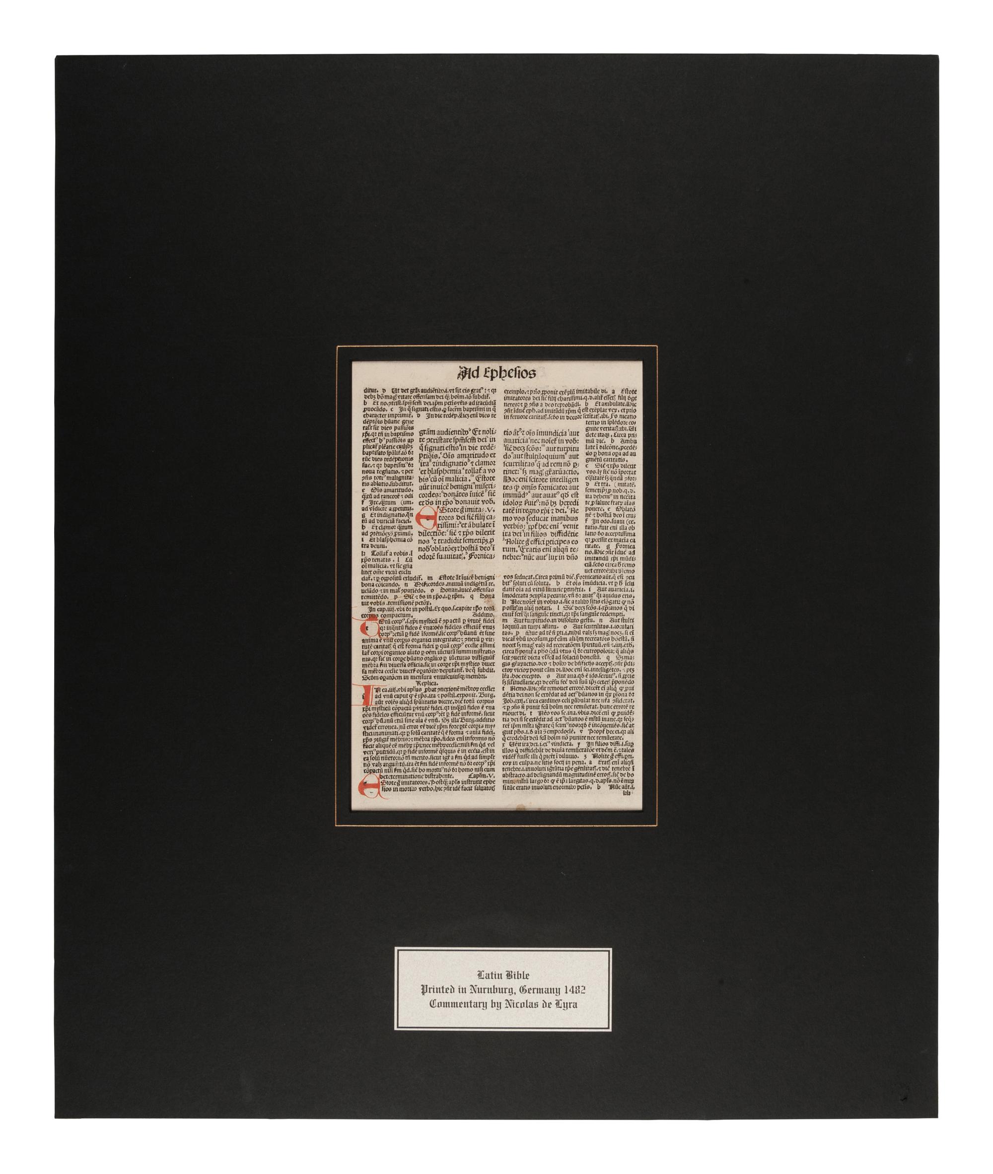 [BIBLE LEAVES - LATIN]. A group of 5 Bible leaves in Latin, comprising: