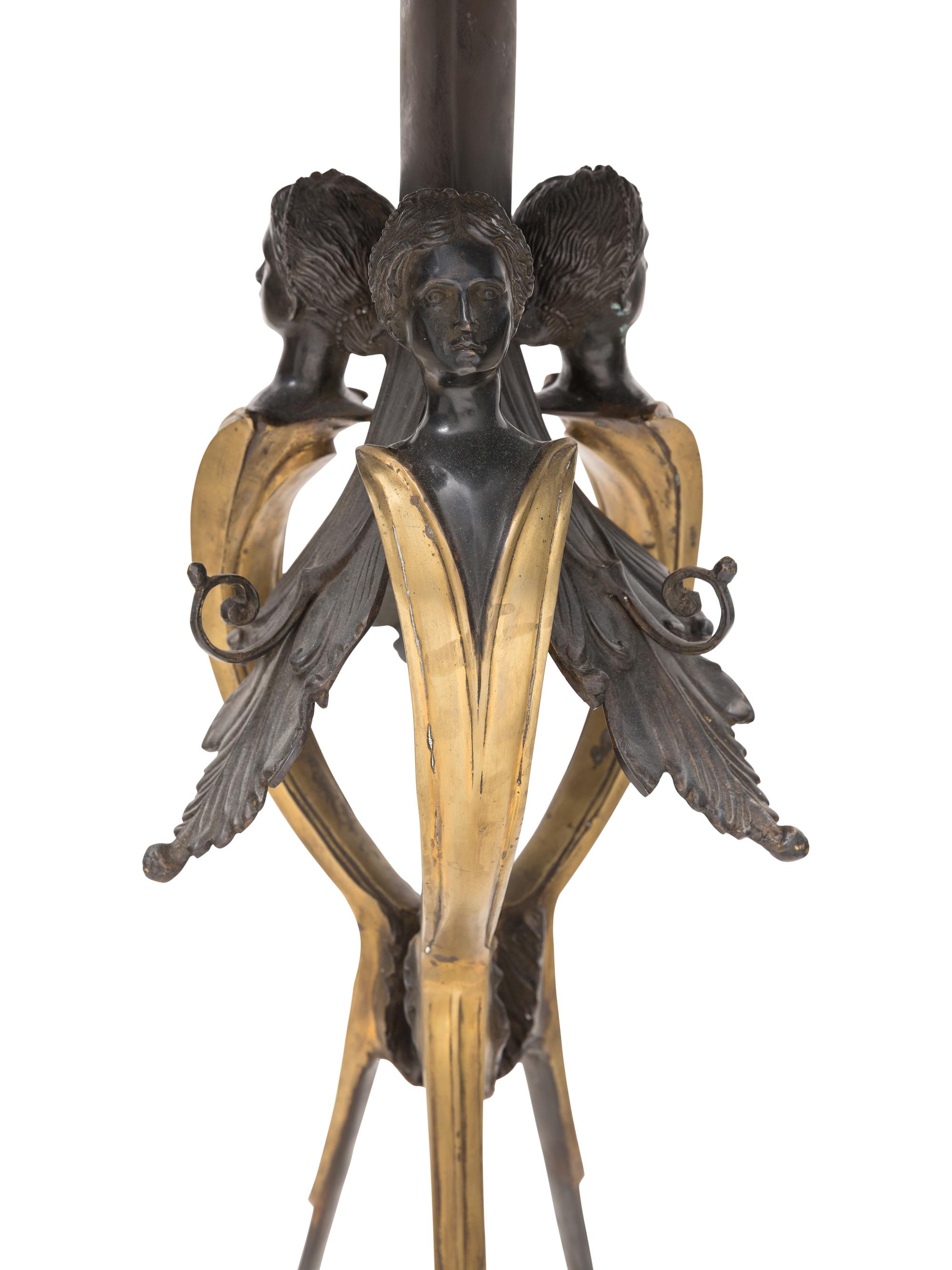 A Gilt and Patinated Bronze and Granite-Top Guéridon