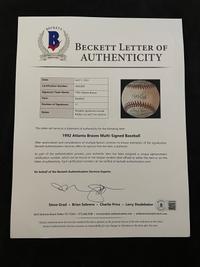 A 1992 Atlanta Braves National League Champions Team Signed Autograph Baseball With 17 Signatures (Beckett Authentication Services Letter BAS Certified),